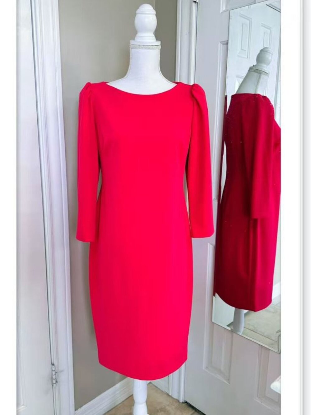 Puff shoulder sheath dress Size 10